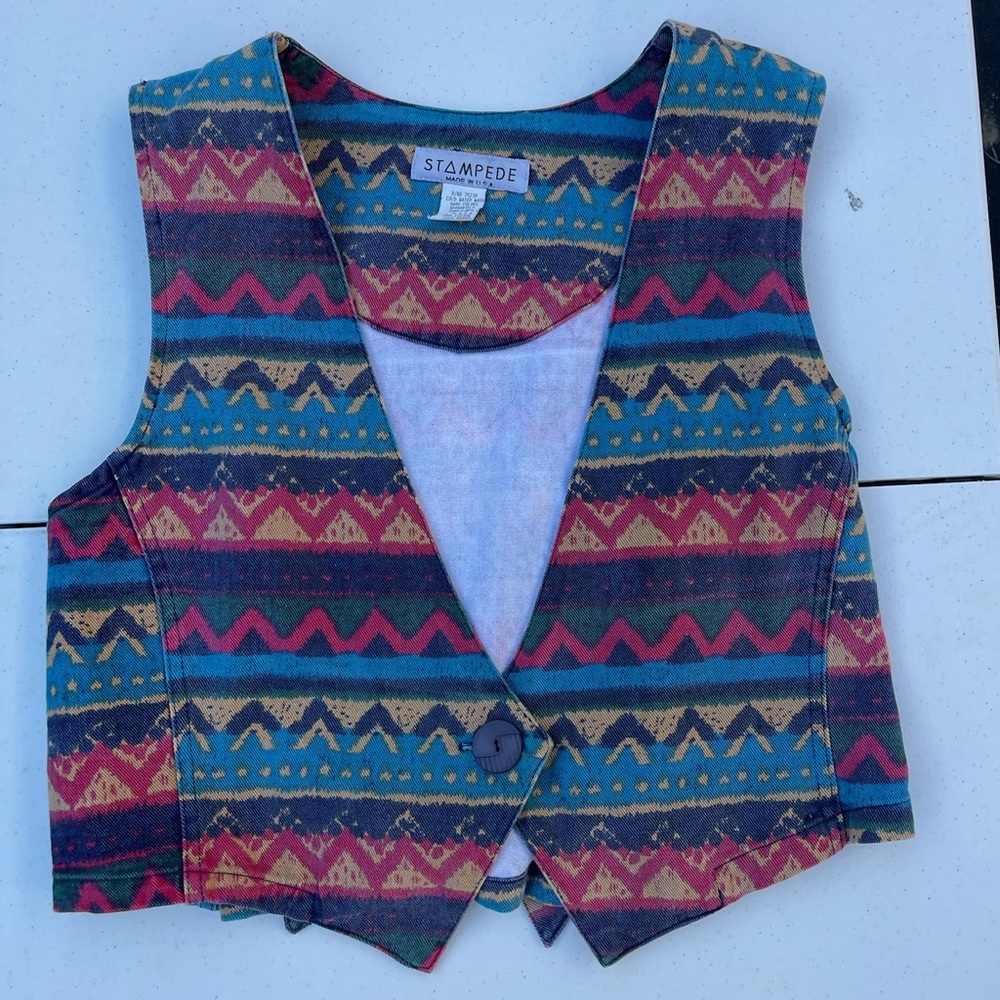 VINTAGE stampede patterned vest